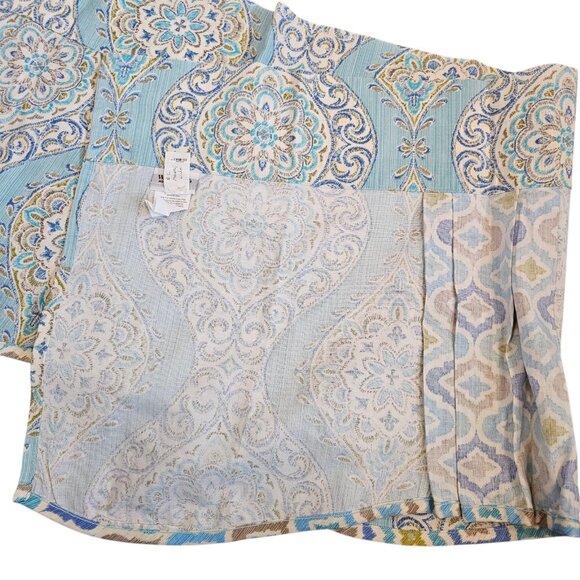 2 Waverly Home Classics Moonlit Medallion Celestial Valances Multicolored Blue - Picture 7 of 8